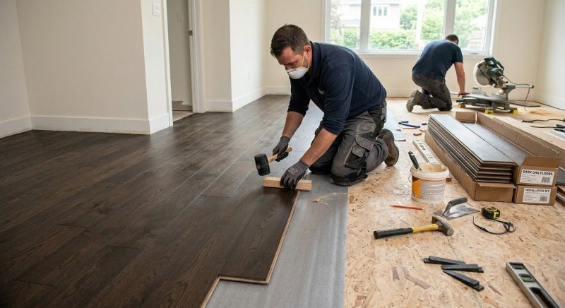 Dark Wood Floor Installation in Wesley Chapel, FL
